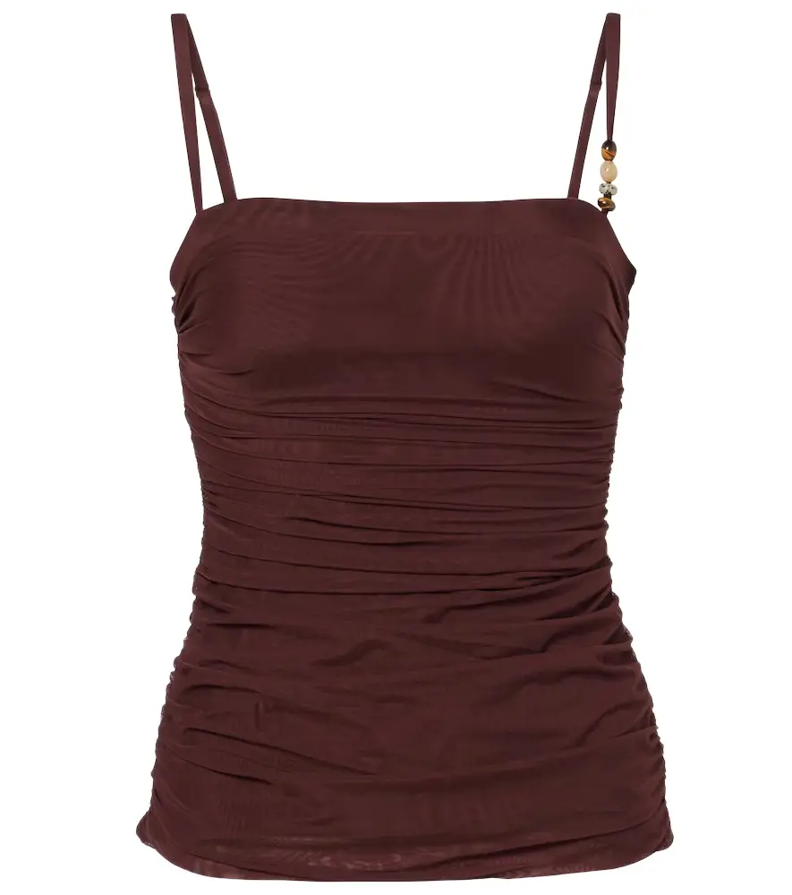 SIR Gathered jersey tank top