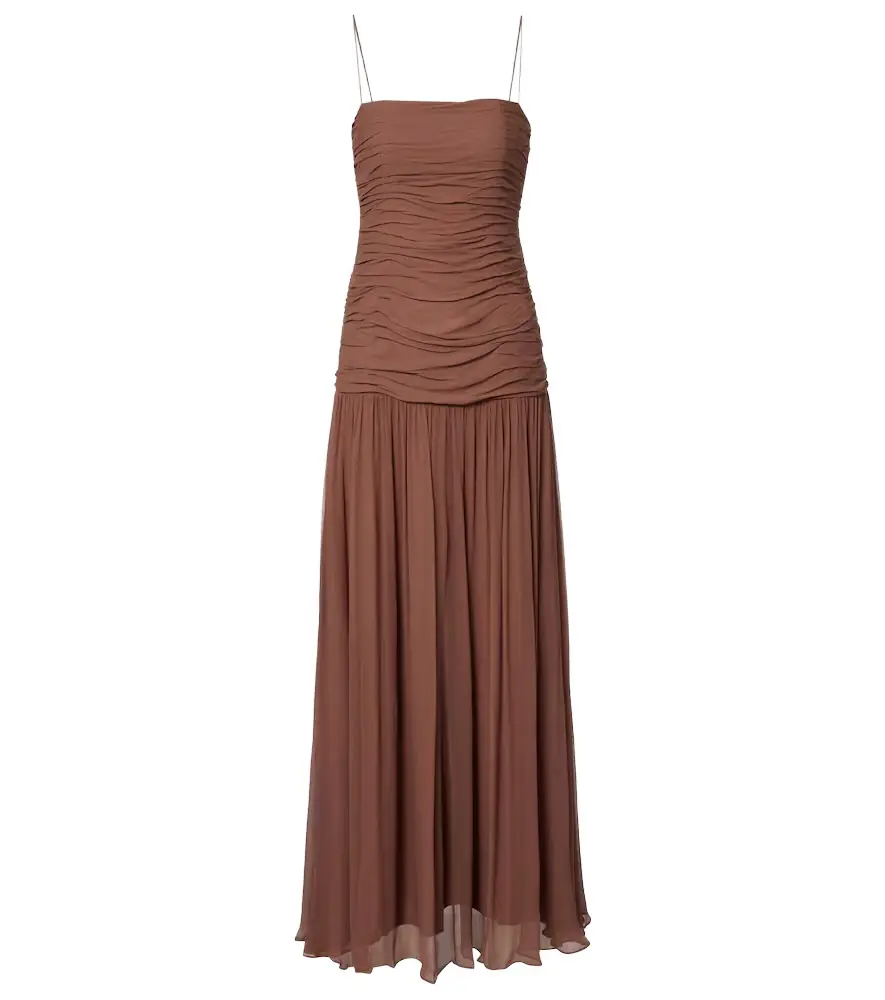 Staud Dalton gathered ruched maxi dress