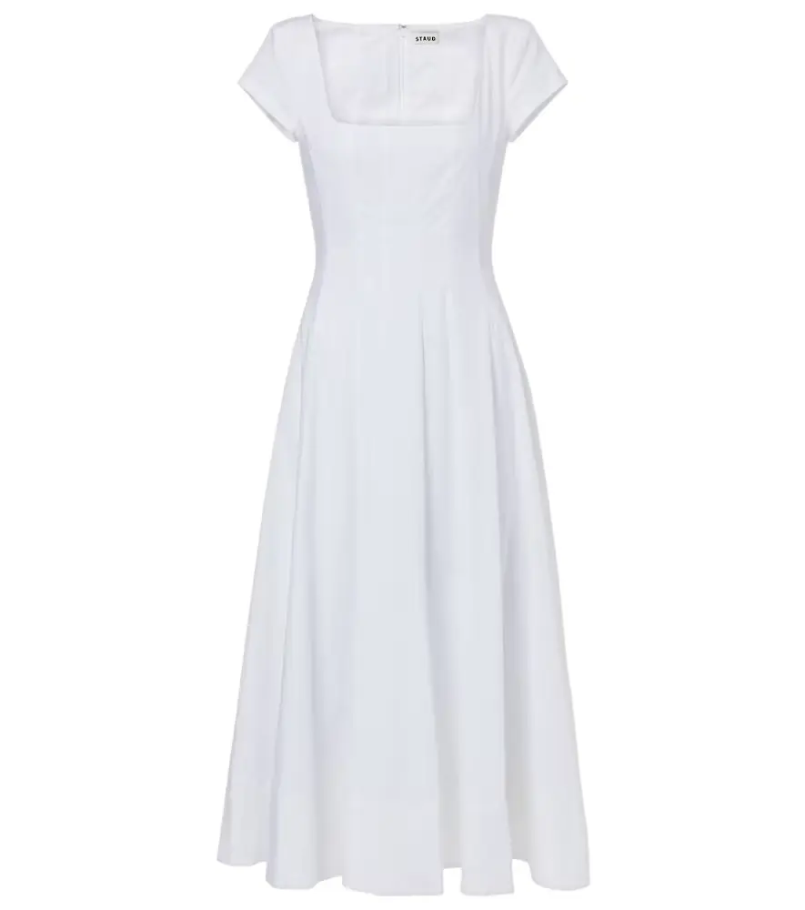 Staud Wells pleated midi dress