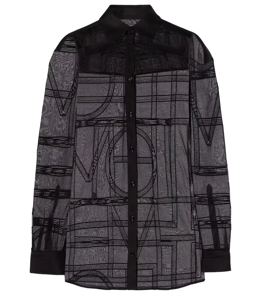 Toteme Embroidered cotton and silk voile shirt