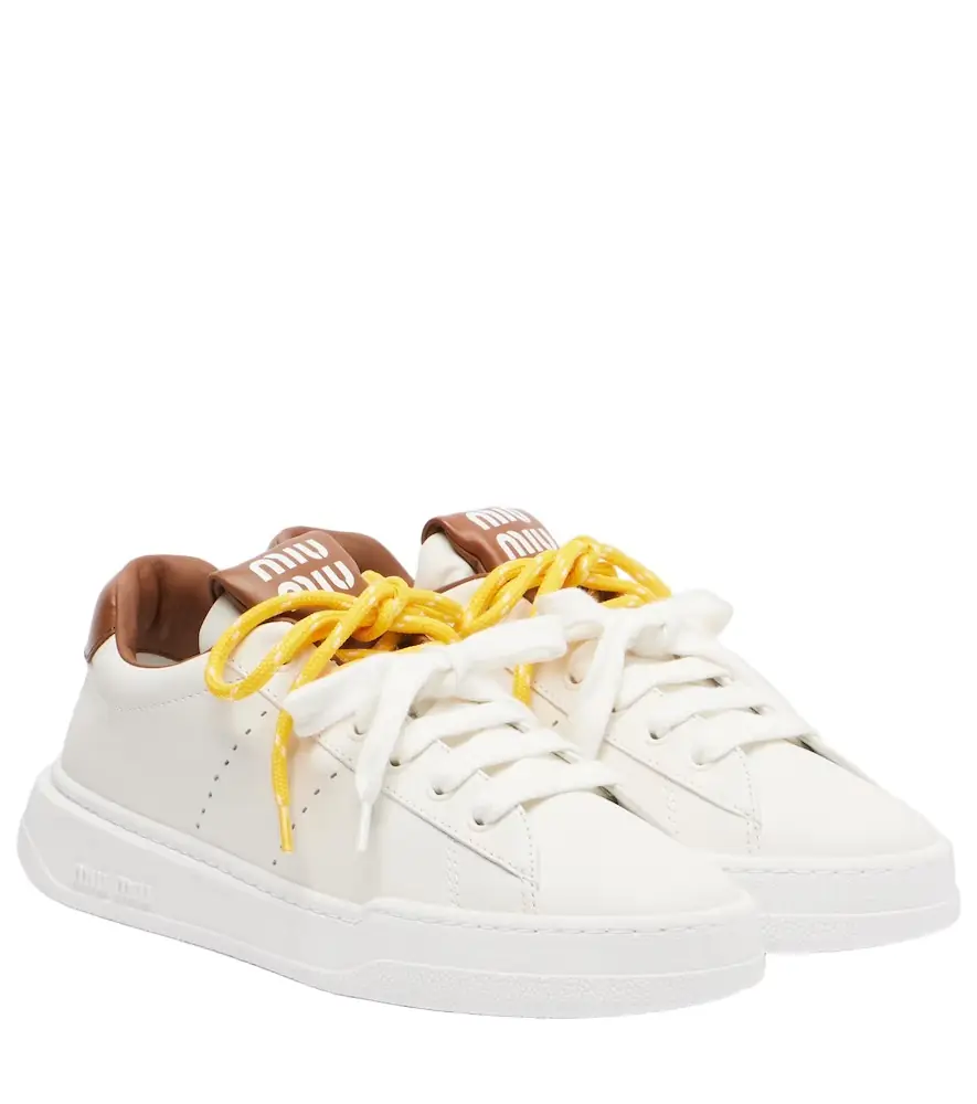 Miu Miu Logo leather sneakers