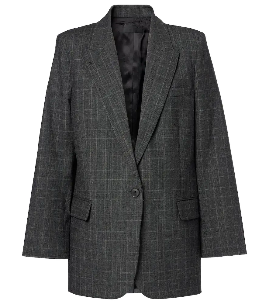 Nili Lotan Diane checked wool-blend blazer