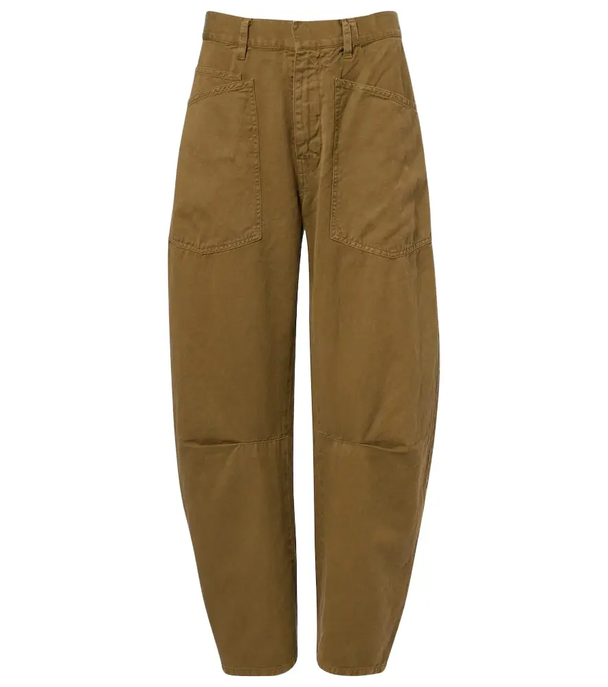 Nili Lotan Shon cotton and linen barrel-leg pants
