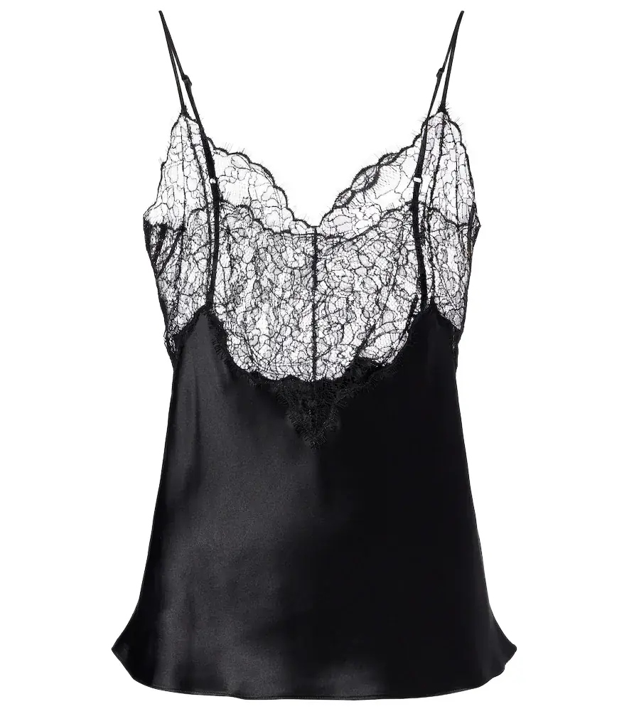 Nili Lotan Mabelle lace-trimmed silk satin camisole