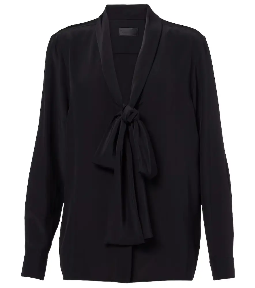 Nili Lotan Angelique bow-detail silk blouse