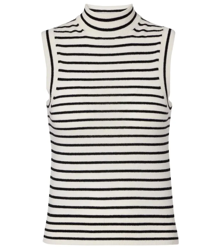 Nili Lotan Masha striped cashmere turtleneck top