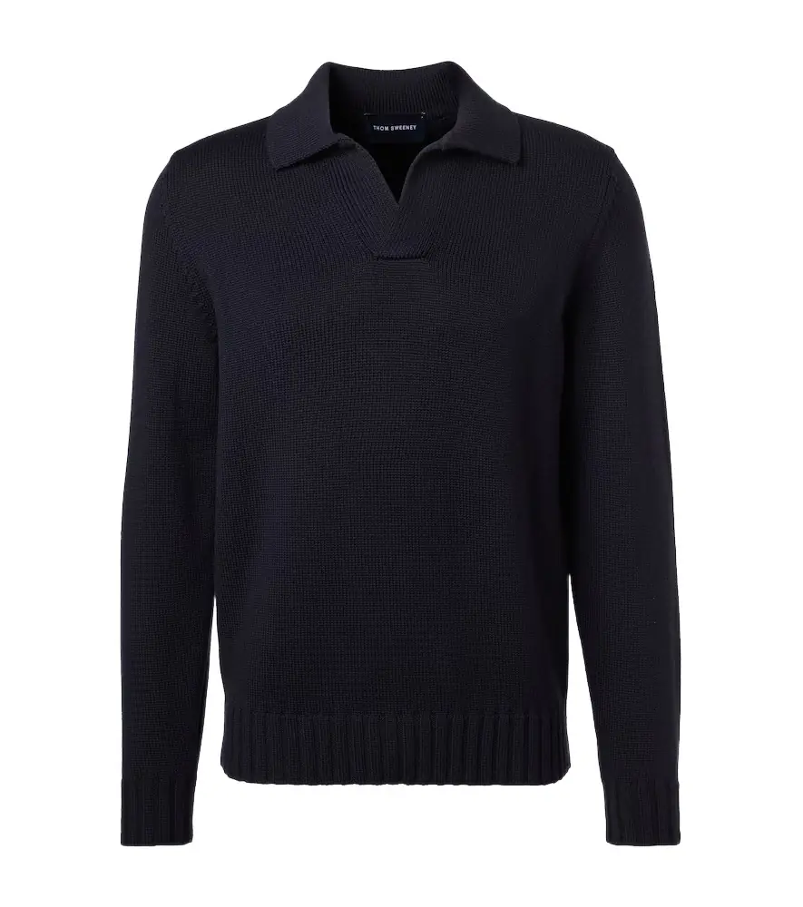 Thom Sweeney Wool polo sweater