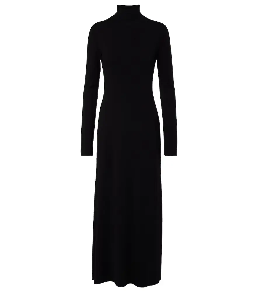 The Row Leoline turtleneck virgin wool maxi dress