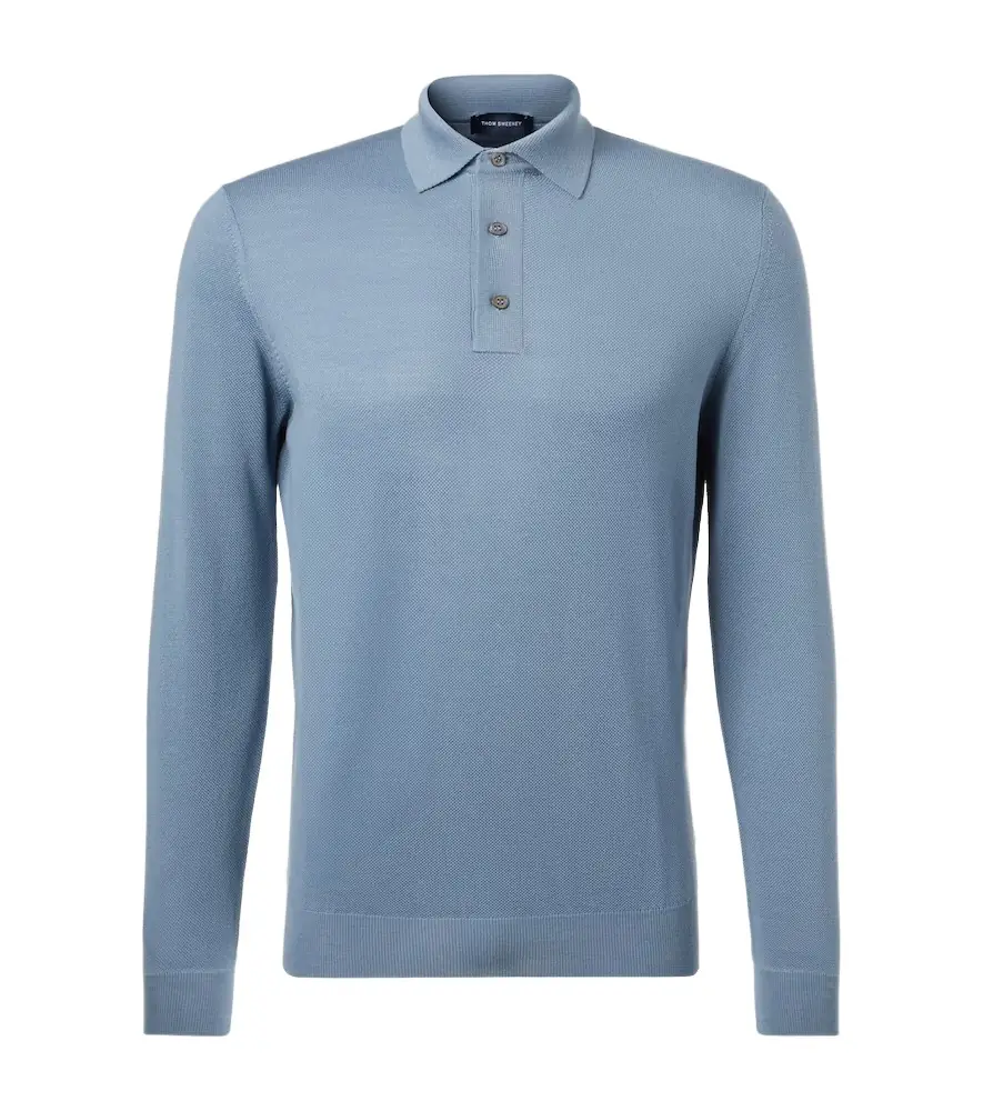 Thom Sweeney Wool polo sweater