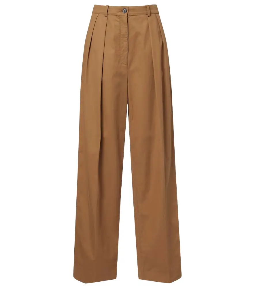The Row Igor cotton and cashmere wide-leg pants