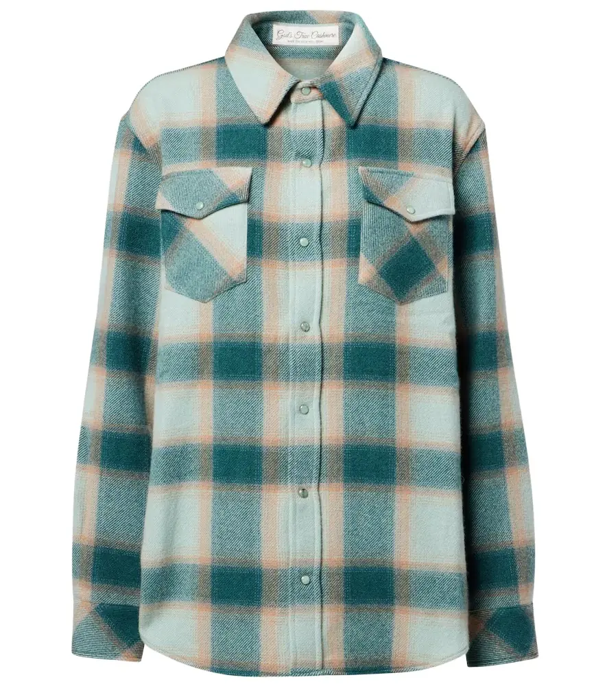 God's True Cashmere Checked cashmere overshirt