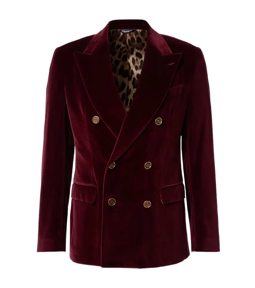 Dolce & Gabbana Double-breasted cotton velvet blazer