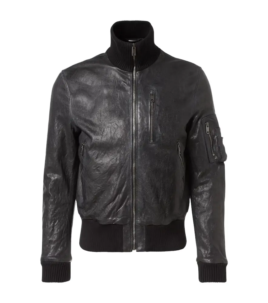 Dolce & Gabbana Leather bomber jacket
