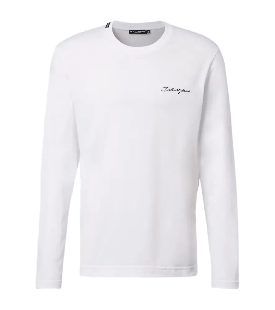 Dolce & Gabbana Logo embroidered cotton jersey T-shirt