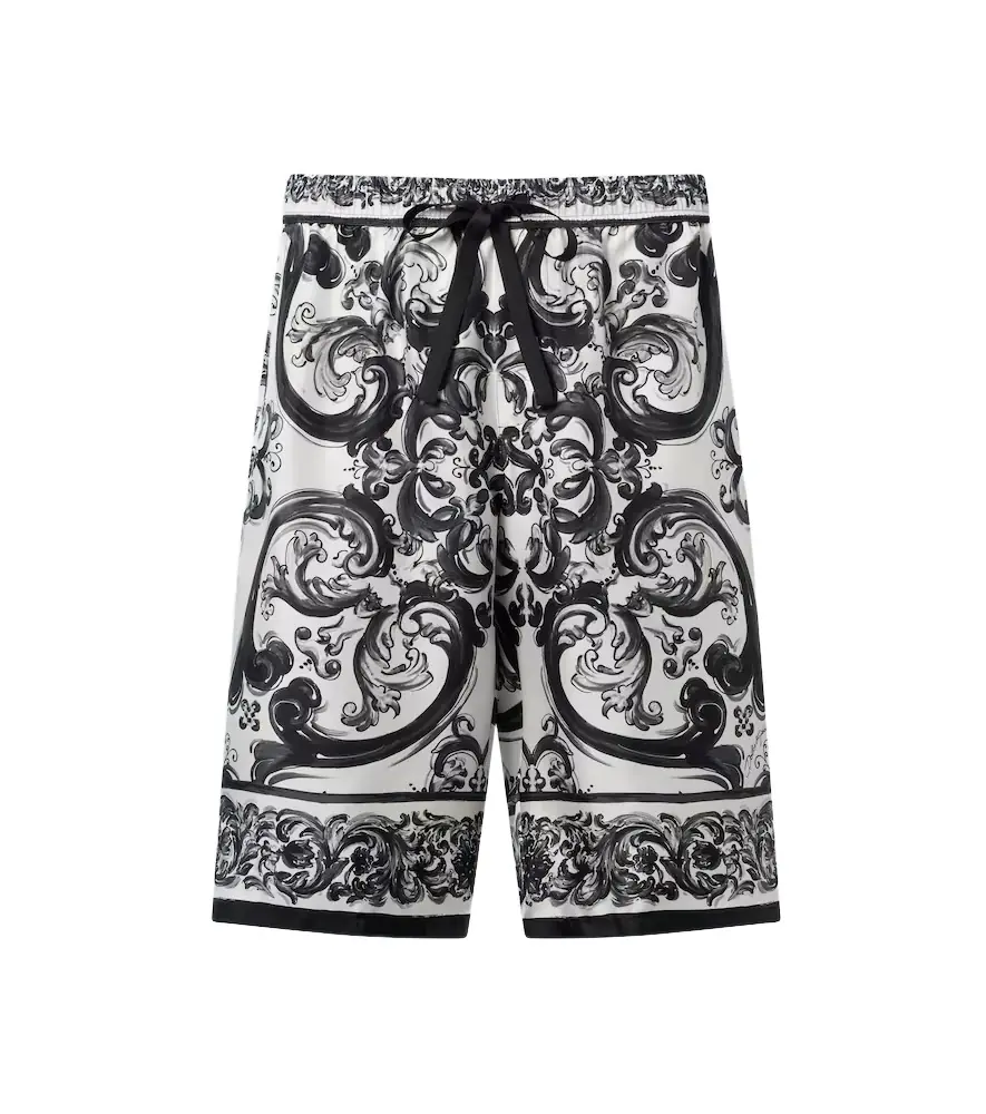 Dolce & Gabbana Majolica silk twill shorts