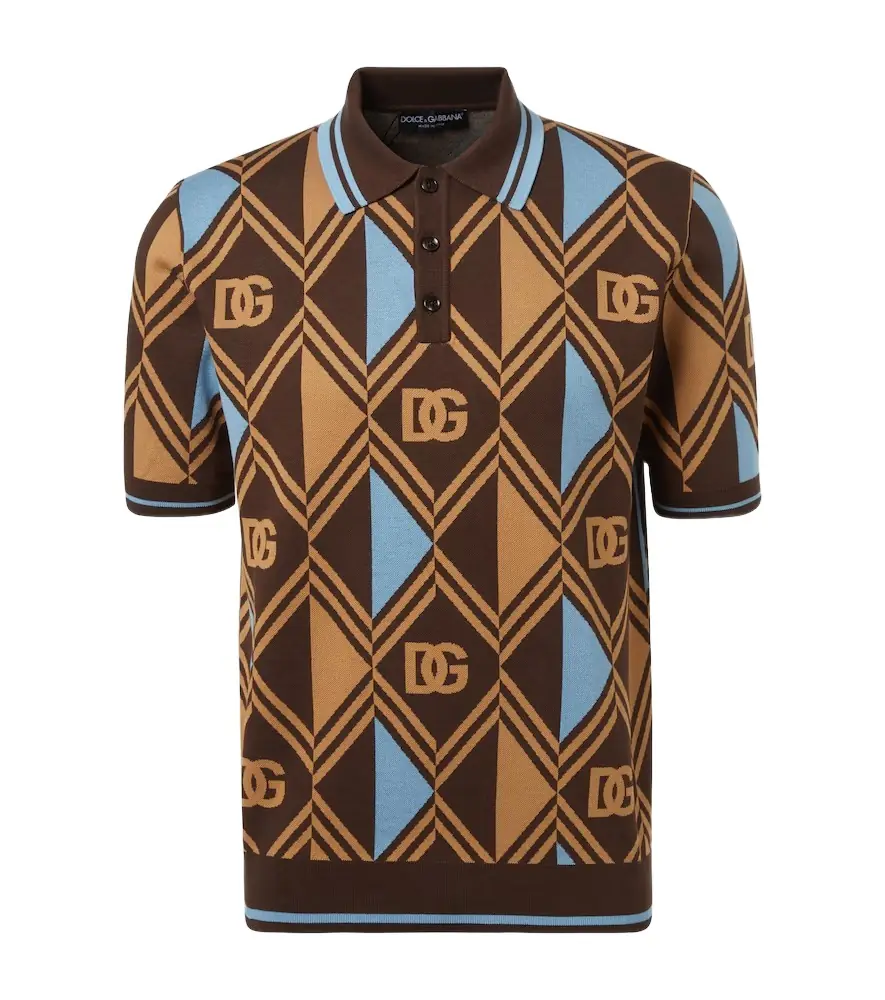 Dolce & Gabbana DG jacquard cotton piqué polo shirt