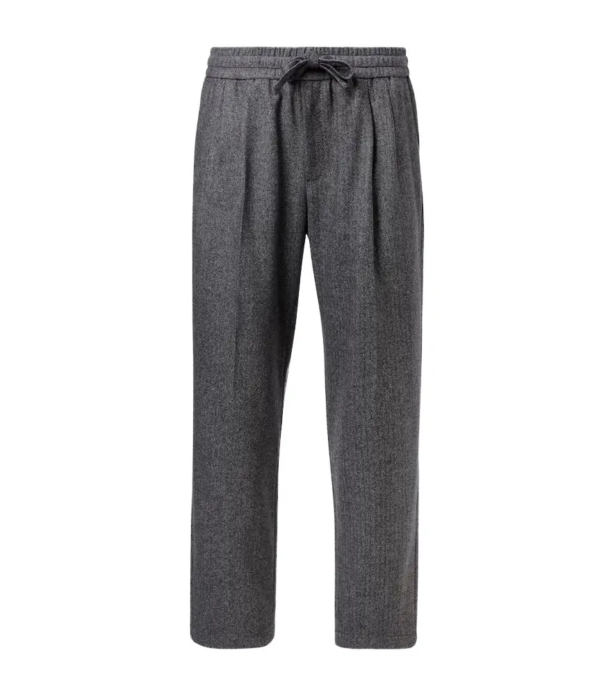 Dolce & Gabbana Herringbone wool-blend wide-leg pants