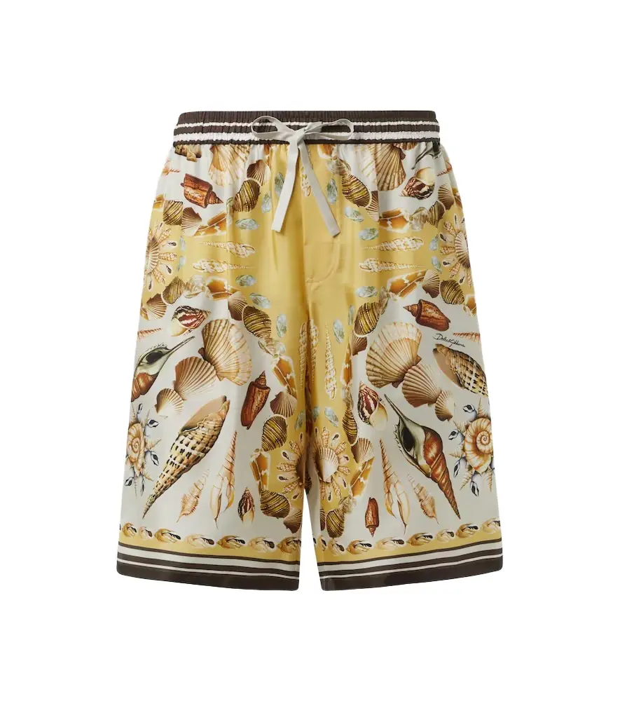 Dolce & Gabbana Printed silk twill shorts