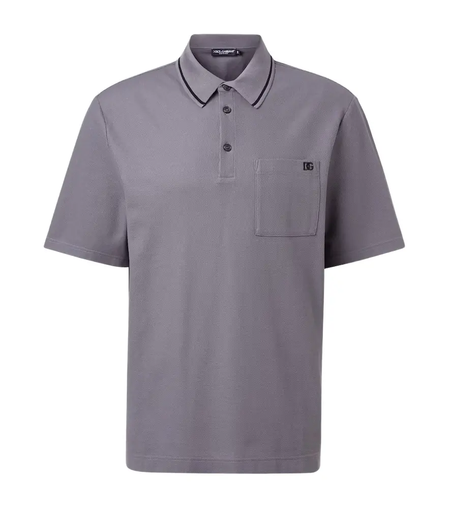 Dolce & Gabbana DG embroidered cotton piqué polo shirt