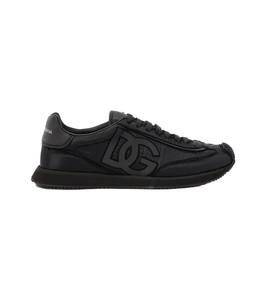 Dolce & Gabbana Leather-trimmed canvas sneakers