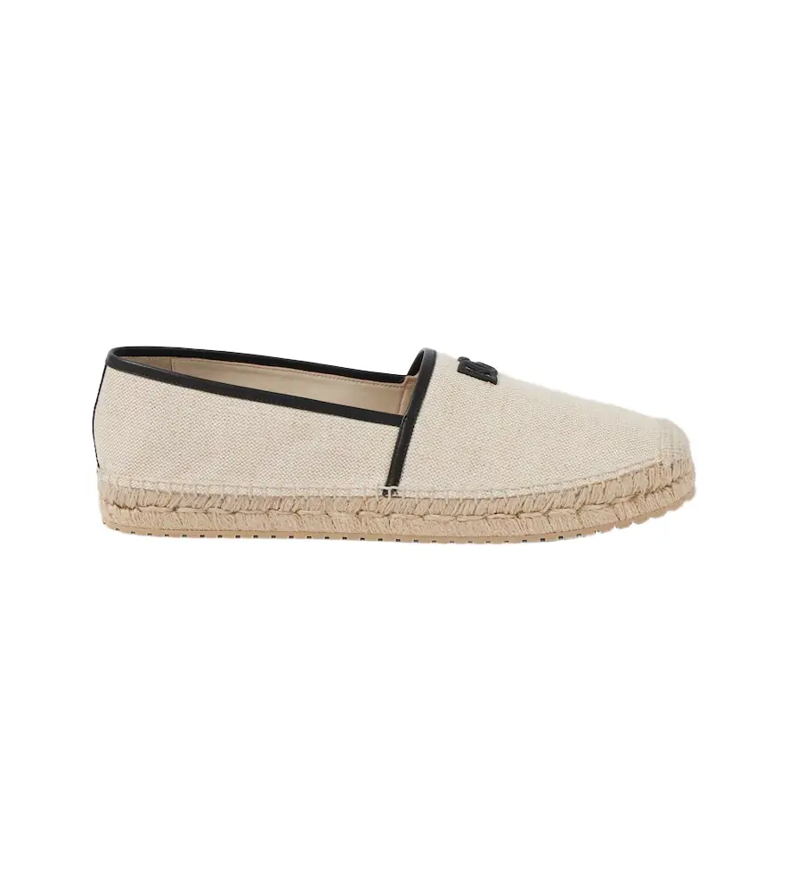 Dolce & Gabbana DG Leather-trimmed espadrille sandals