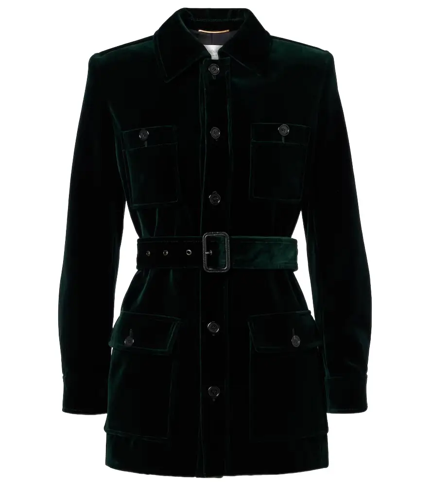 Saint Laurent Saharienne cotton velvet jacket