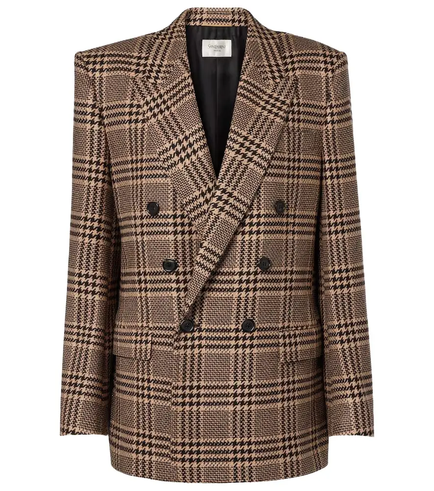 Saint Laurent Double-breasted silk and cashmere blazer