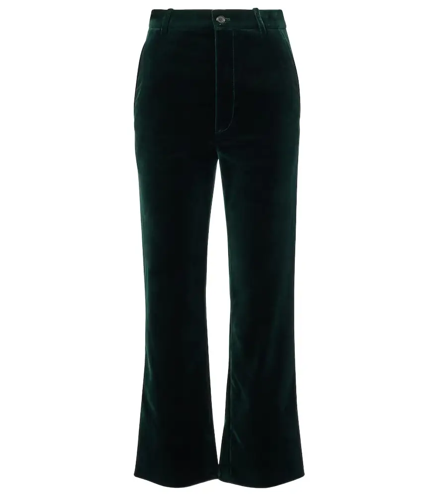 Saint Laurent Cotton velvet straight pants