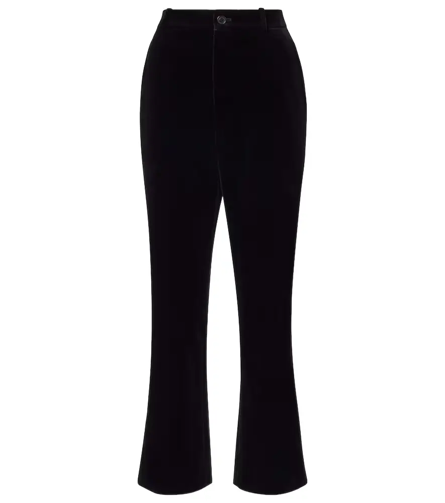 Saint Laurent Cotton velvet cropped flared pants