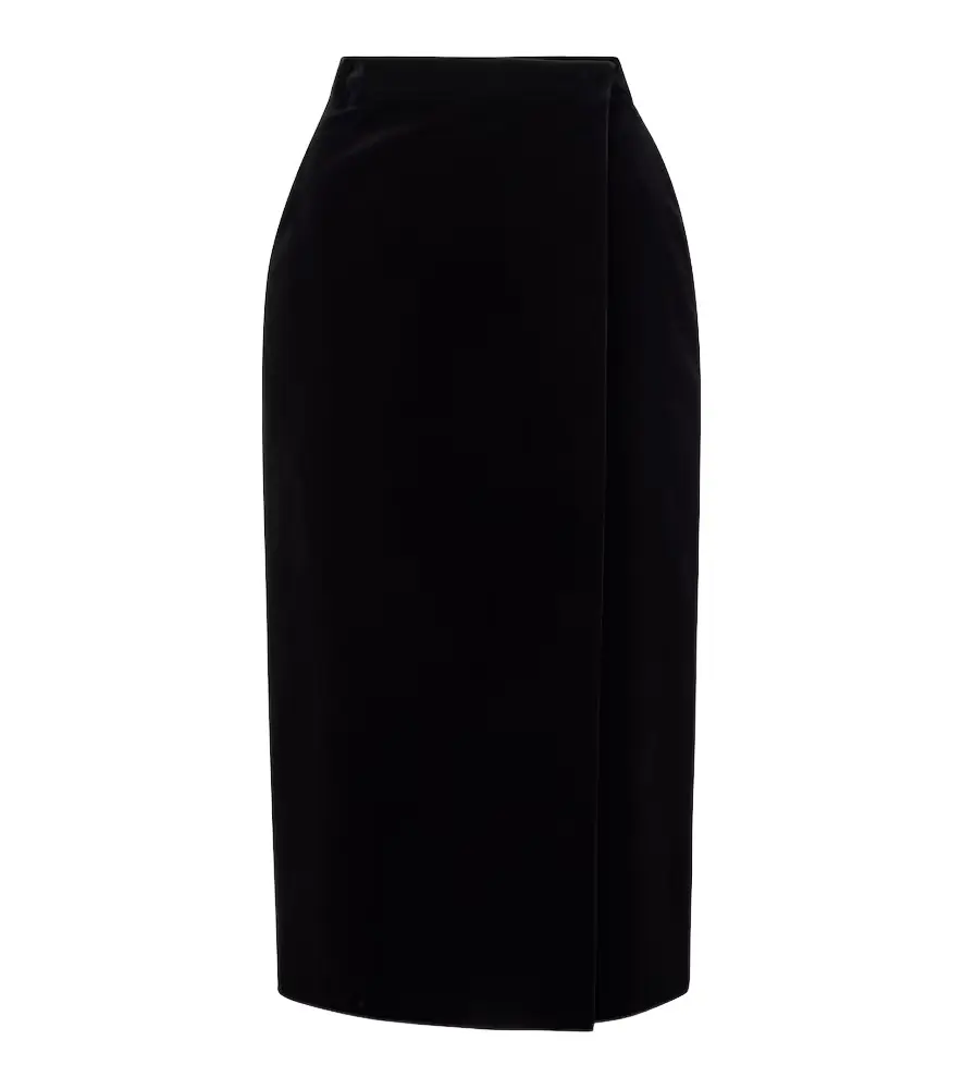 Saint Laurent Cotton velvet pencil skirt