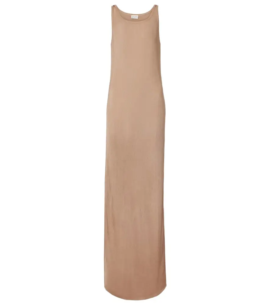 Saint Laurent Ribbed-knit maxi dress