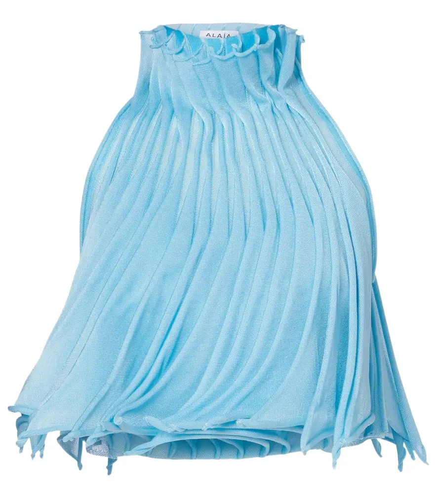 Alaia Alaïa Pleated mesh crop top