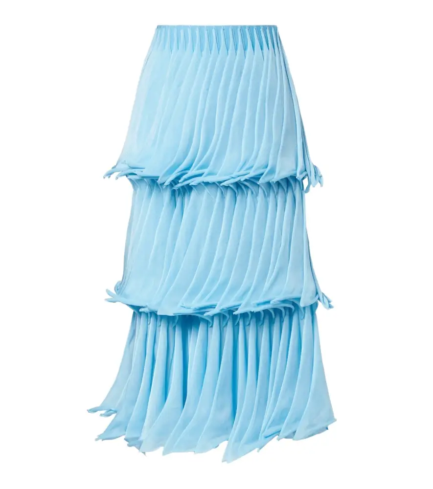 Alaia Alaïa Pleated tiered maxi skirt