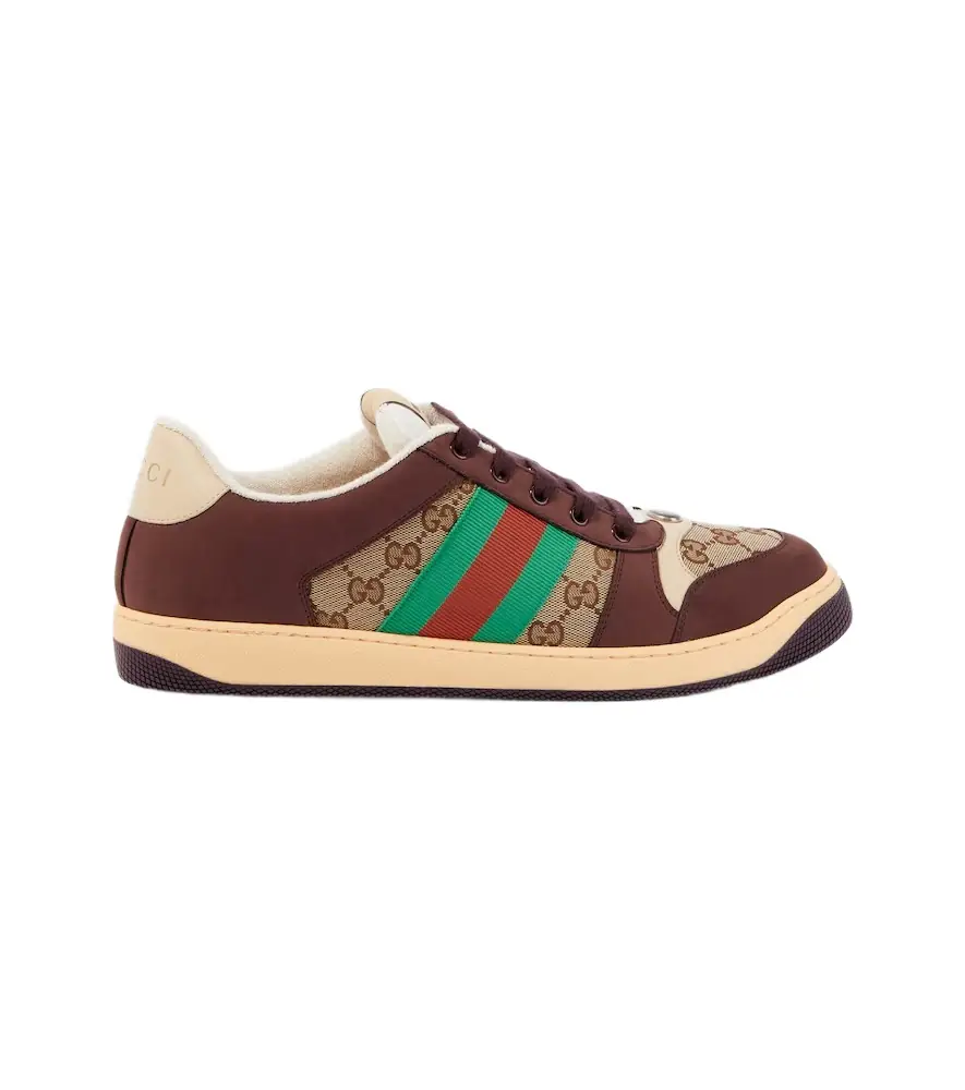 Gucci Screener GG Canvas and suede sneakers