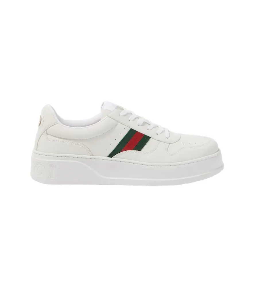 Gucci Web Stripe leather sneakers