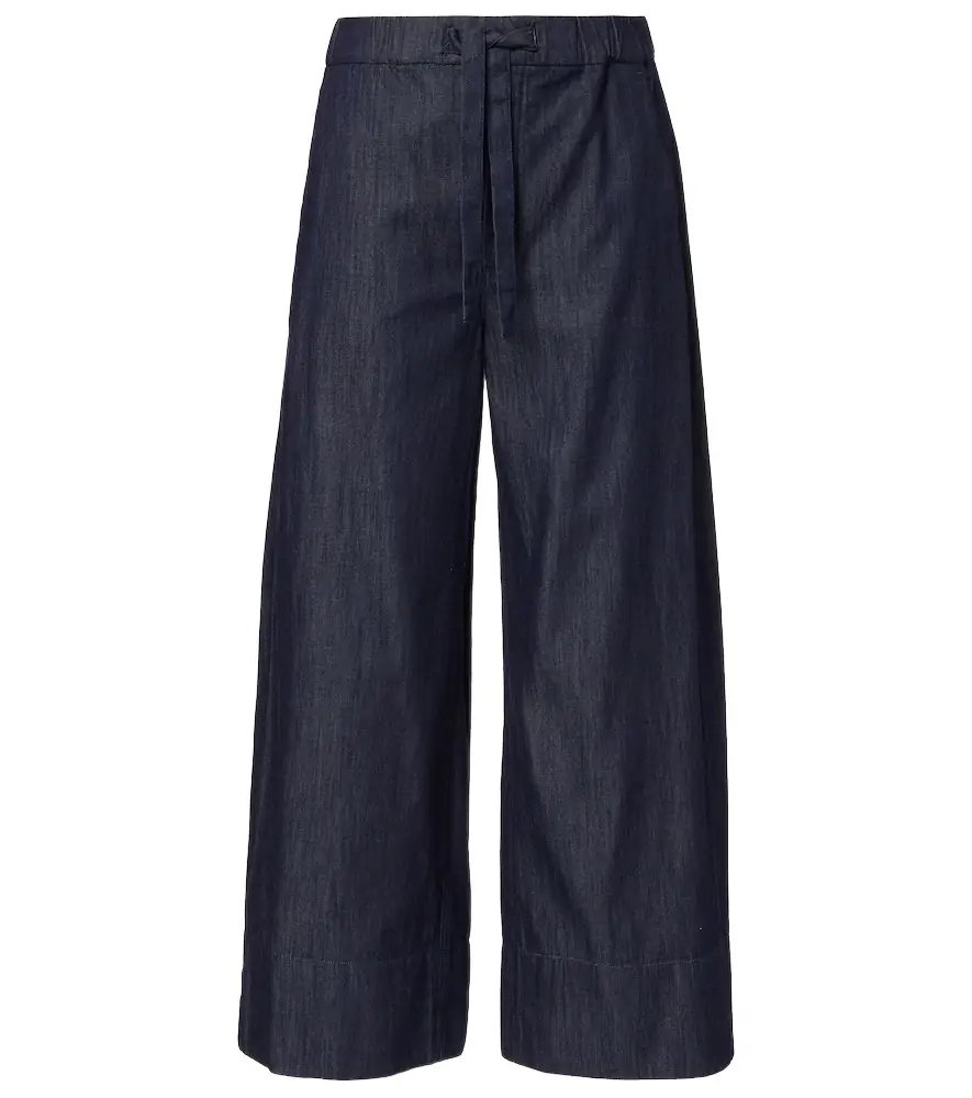 'S Max Mara Jour cotton chambray wide-leg pants