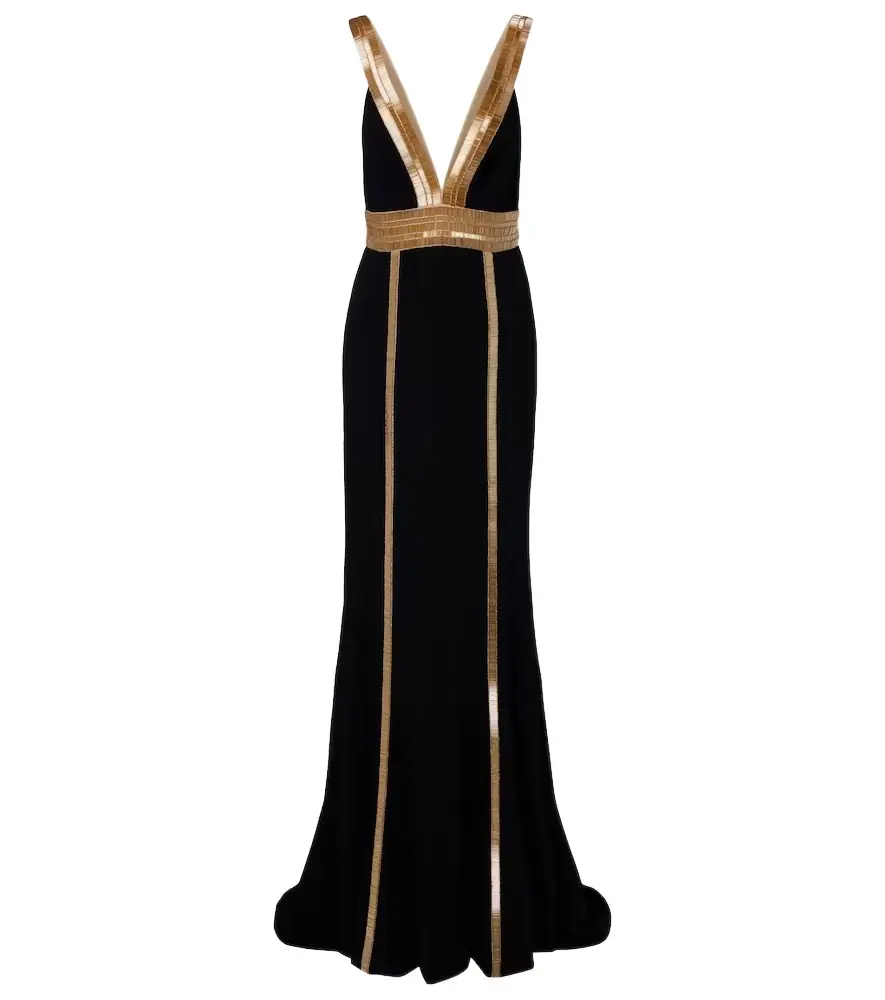 Costarellos Embellished crêpe gown