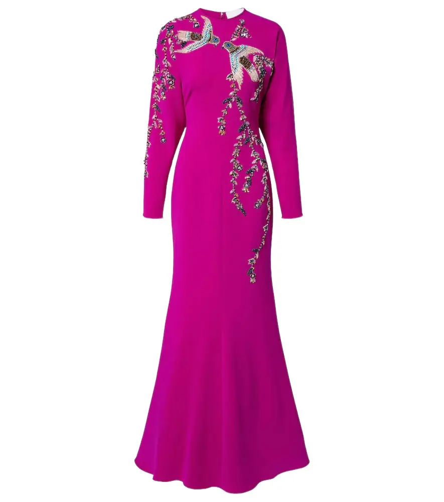 Costarellos Marla crystal-embellished crêpe gown