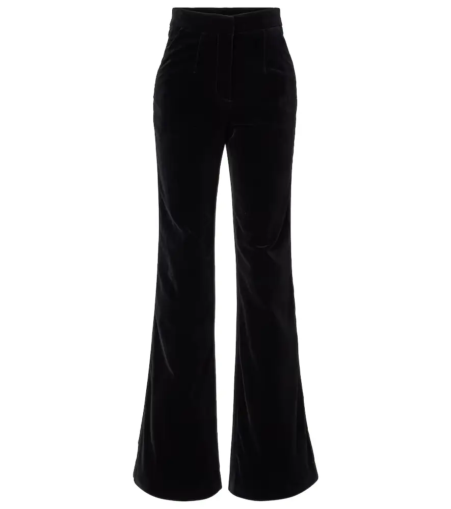 Costarellos Cotton velvet wide-leg pants