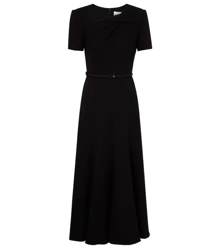 Roland Mouret Belted crêpe midi dress