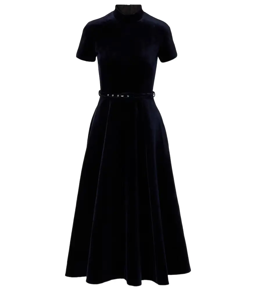 Emilia Wickstead Camilla cotton velvet midi dress