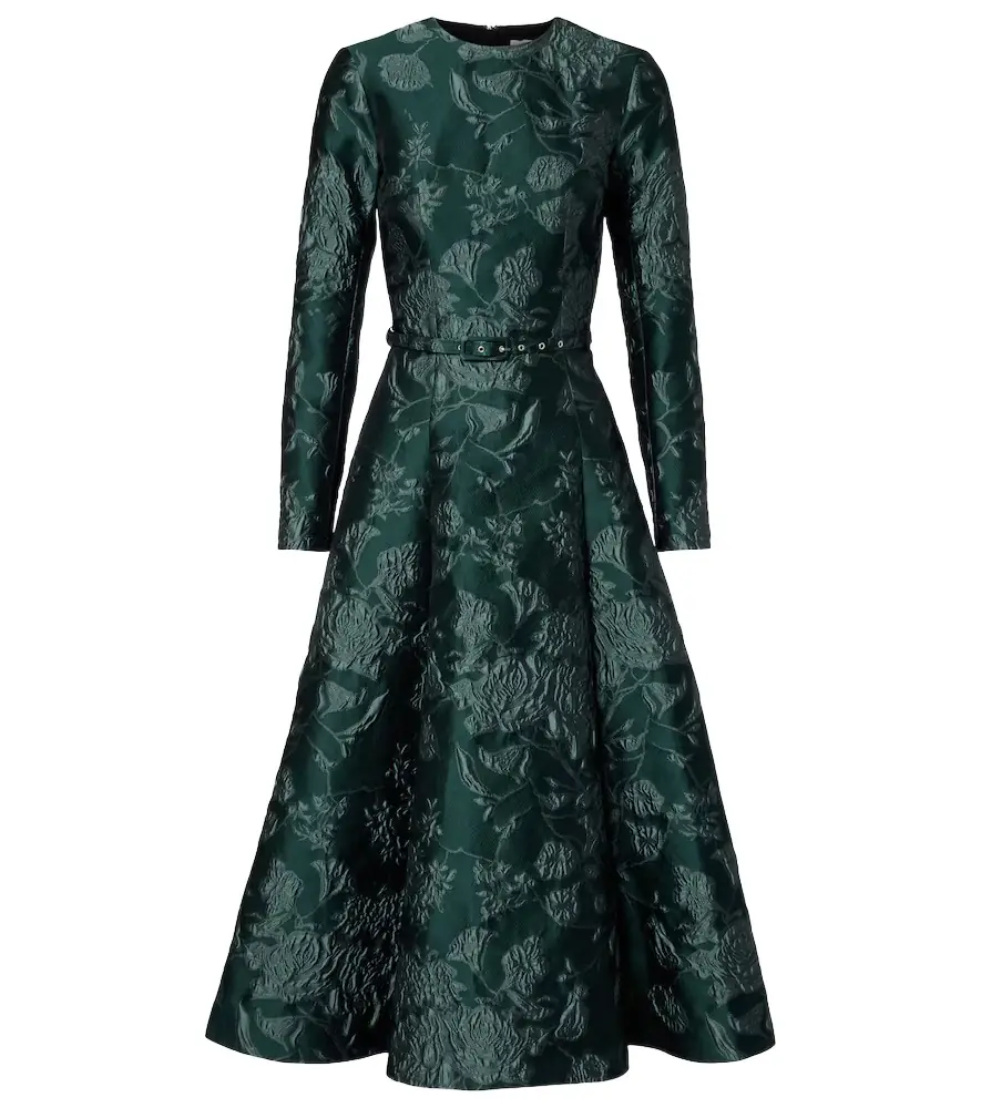 Emilia Wickstead Capucine floral cloqué midi dress