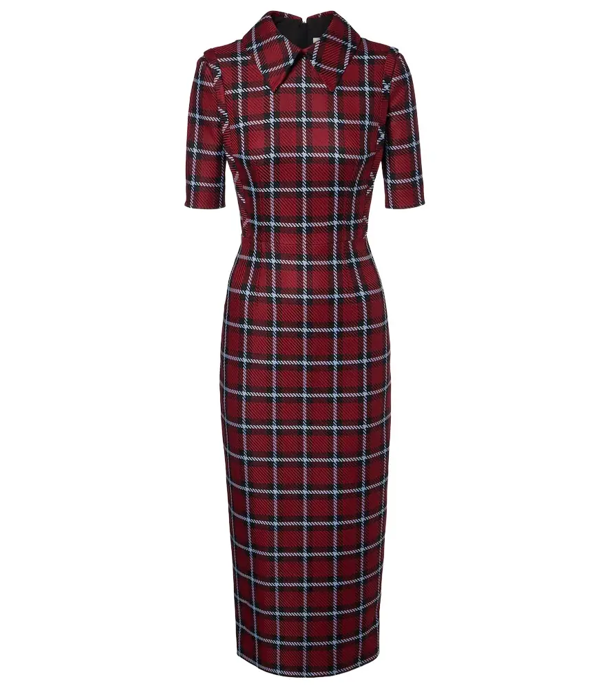 Emilia Wickstead Valletta plaid wool-blend midi dress