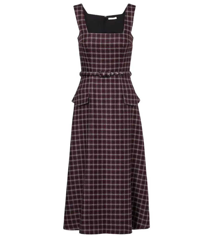 Emilia Wickstead Petra houndstooth wool-blend midi dress