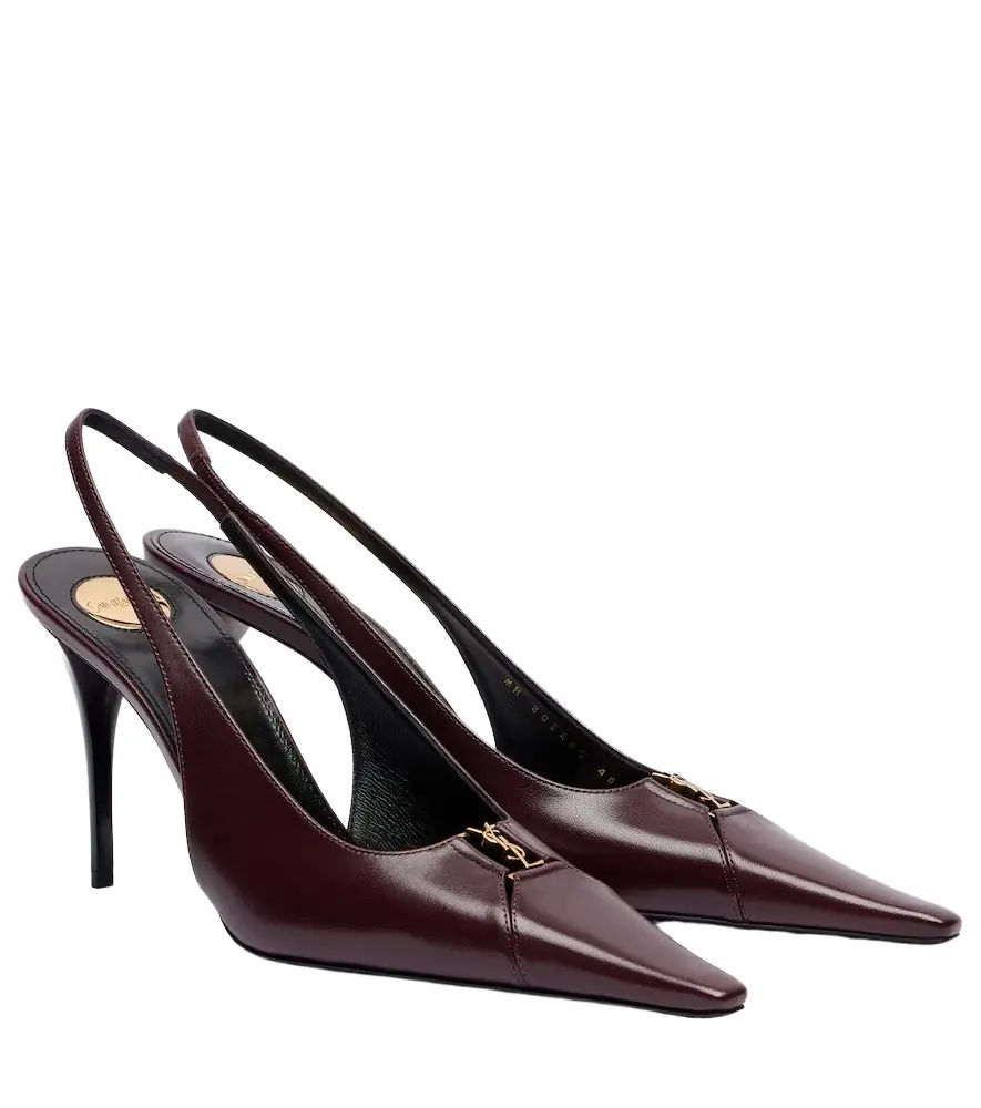 Saint Laurent Babylone Breteuil leather slingback pumps