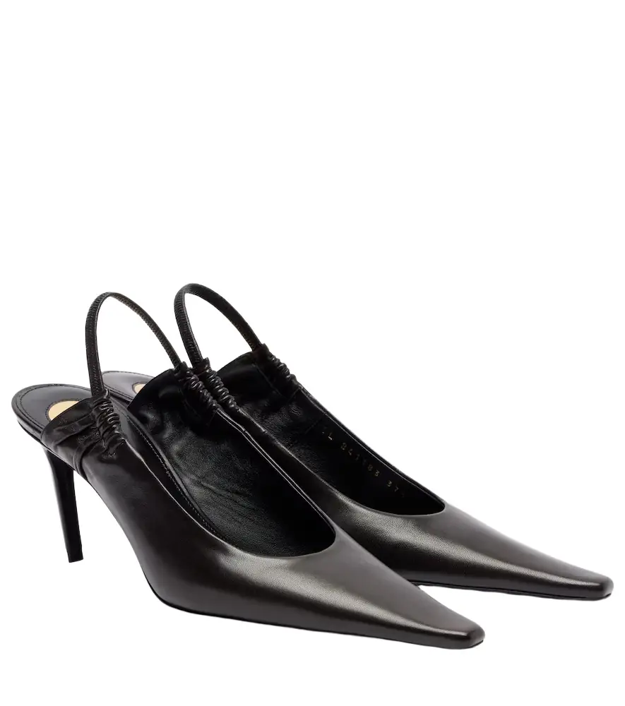 Saint Laurent Anne-Marie 75 leather slingback pumps