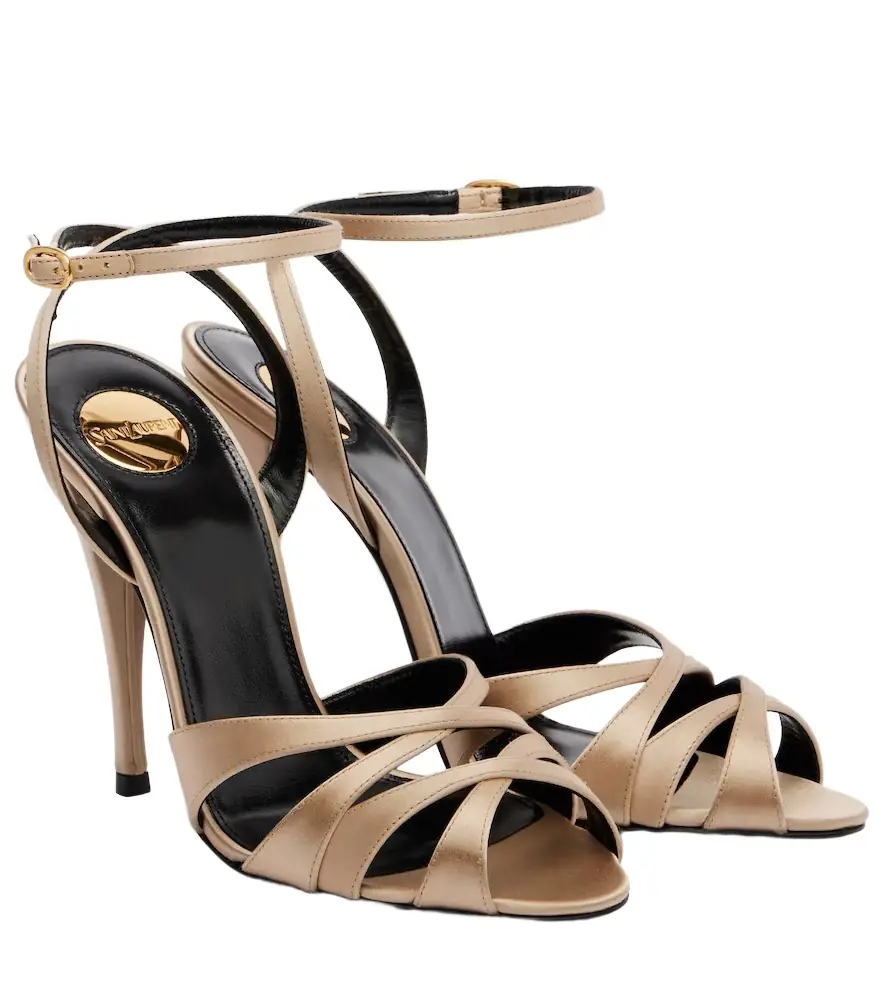 Saint Laurent Chandelle 110 crêpe satin sandals
