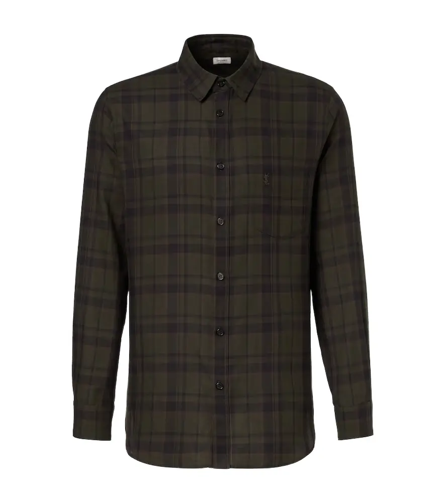 Saint Laurent Cassandre checked cotton flannel shirt