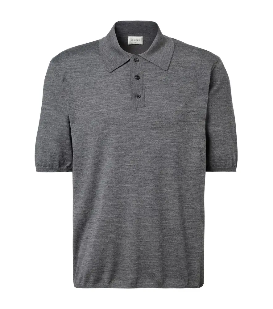 Saint Laurent Cassandre wool polo shirt
