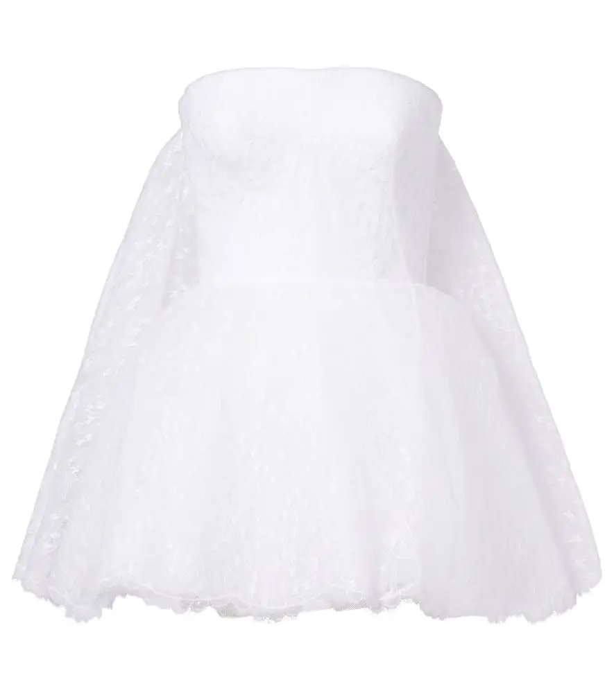 Givenchy Caped lace bustier dress